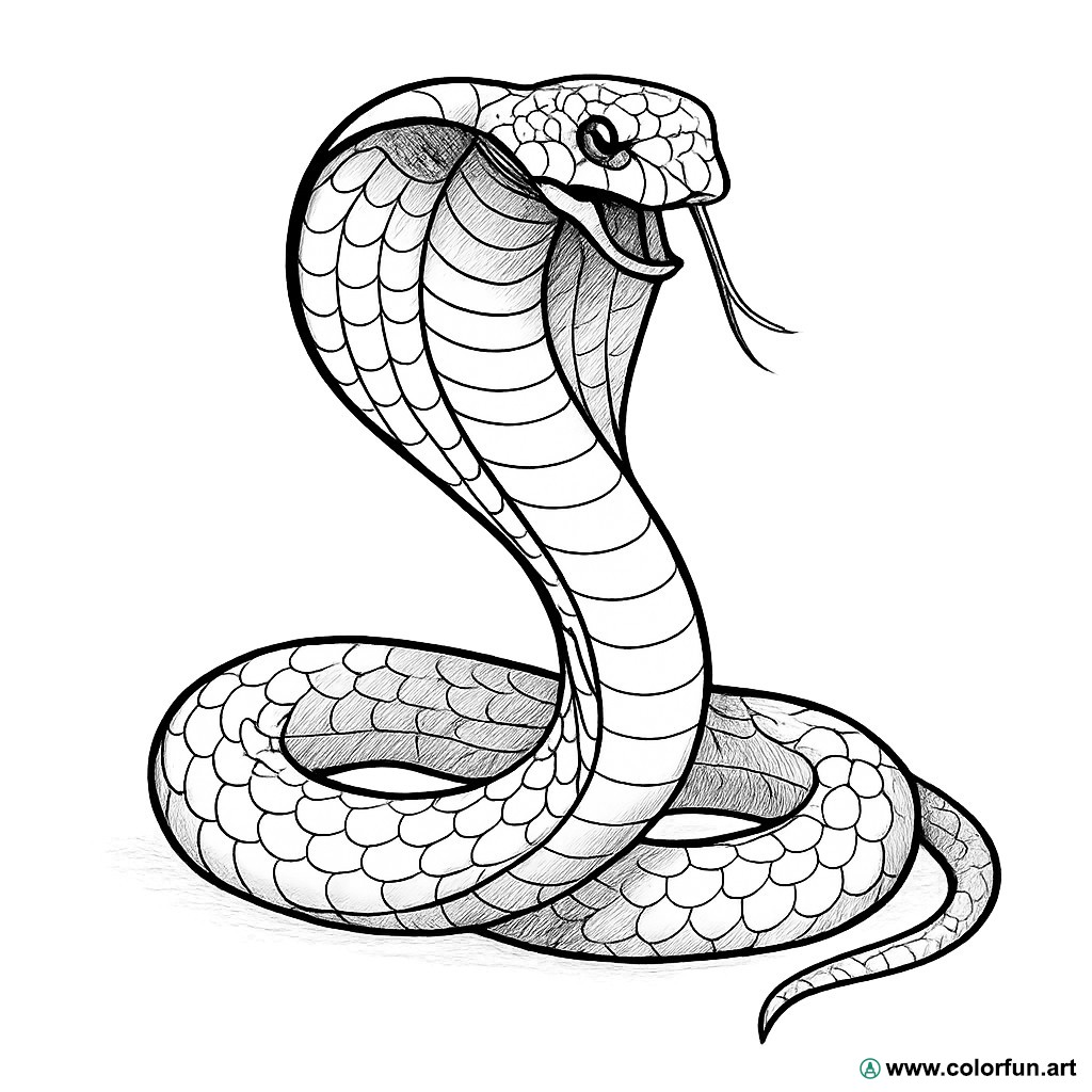 kleurplaat realistische cobra