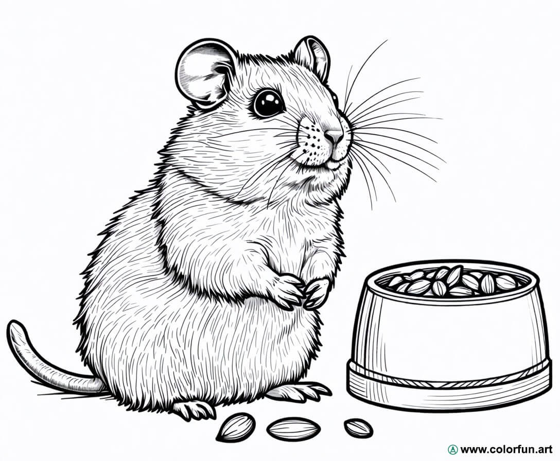 realistische hamster kleurplaat