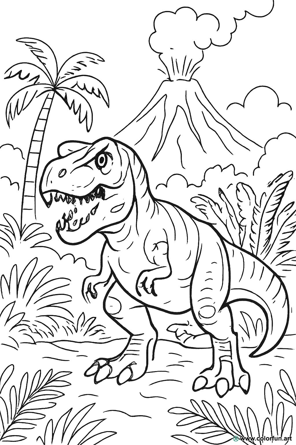 kleurplaat jurassic world realistisch