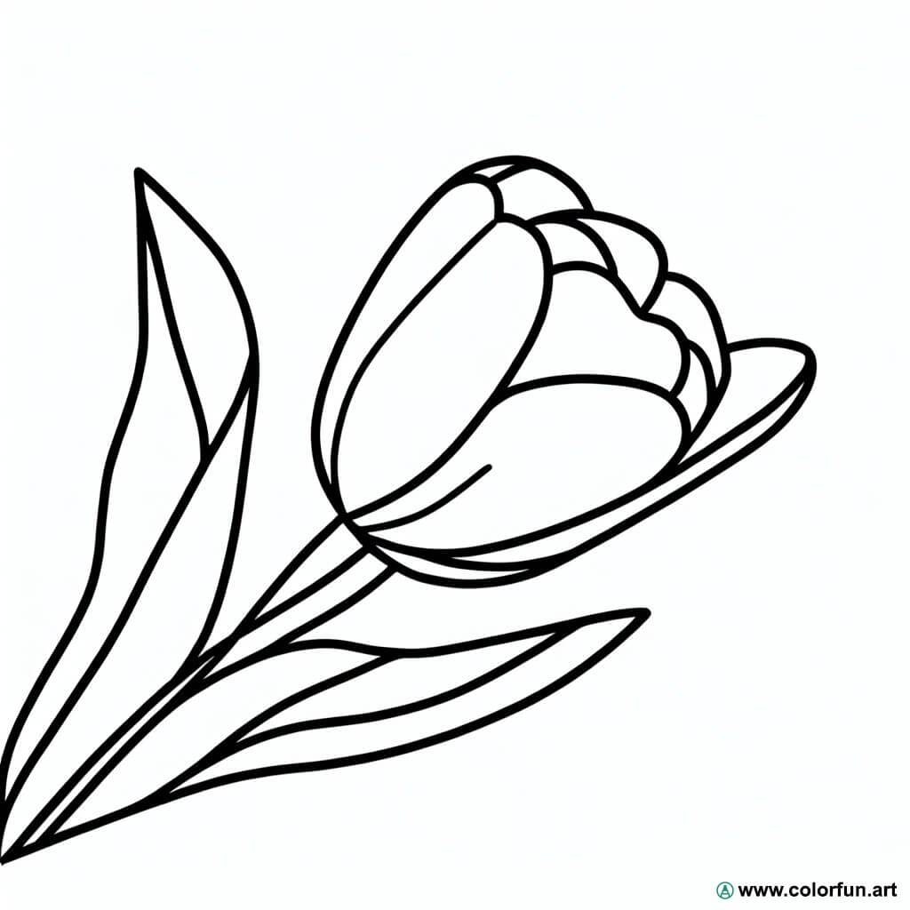 kleurplaat realistische tulp