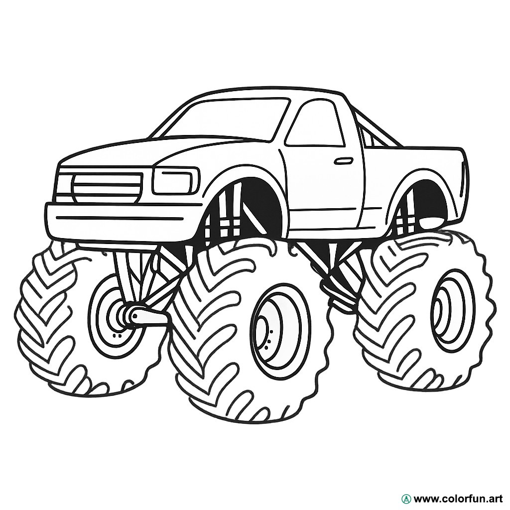kleurplaat monstertruck realistisch