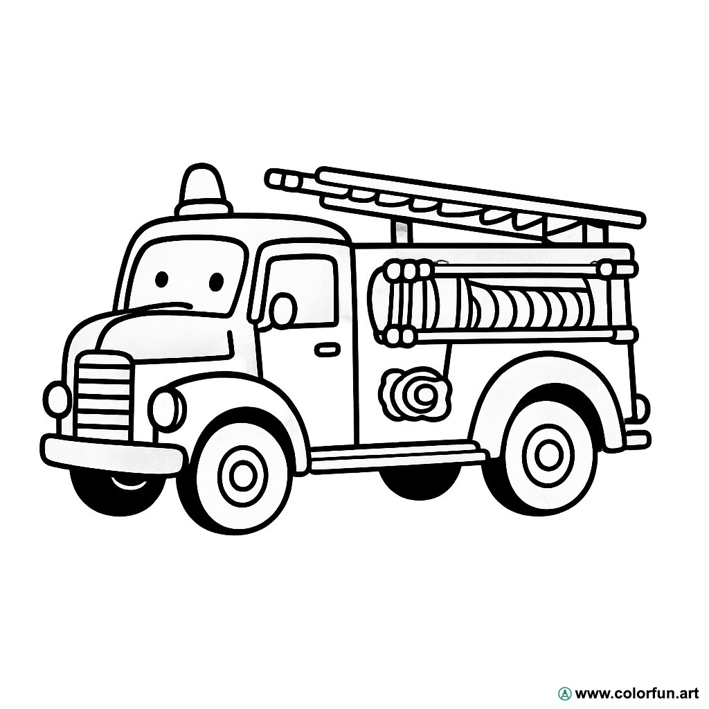 kleurplaat vintage brandweerwagen