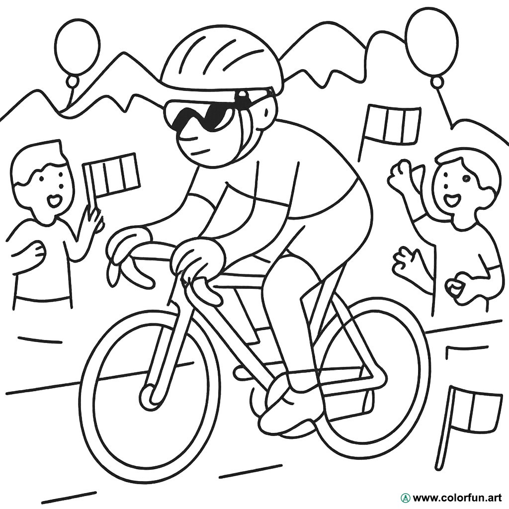 kleurplaat wielrenner tour de france