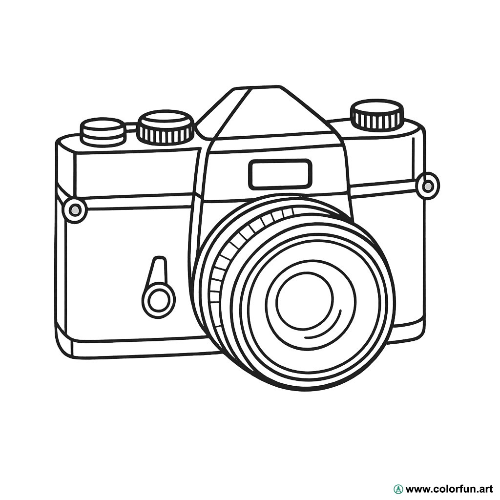 kleurplaat vintage retro camera