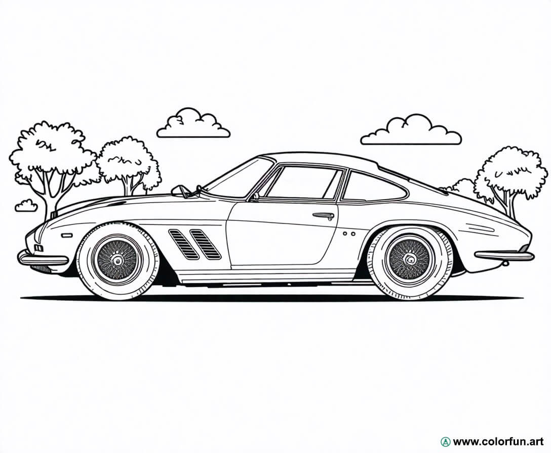 kleurplaat ferrari vintage
