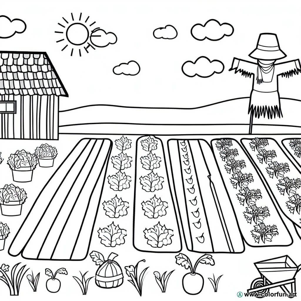 kleurplaat moestuin