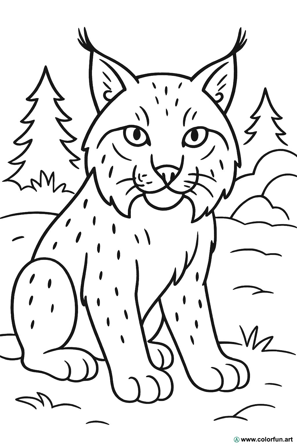 kleurplaat lynx realistisch