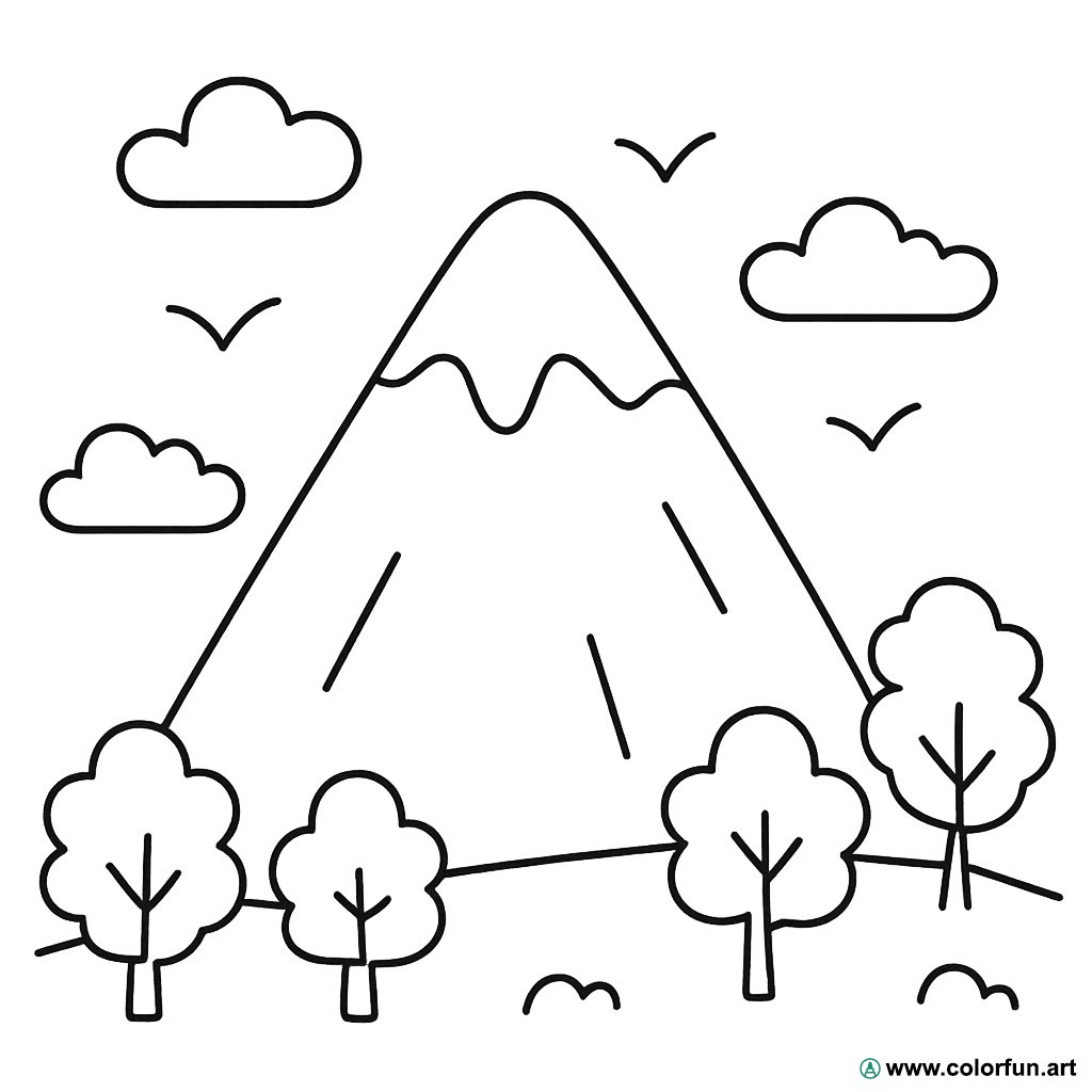 kleurplaat berg gemakkelijk