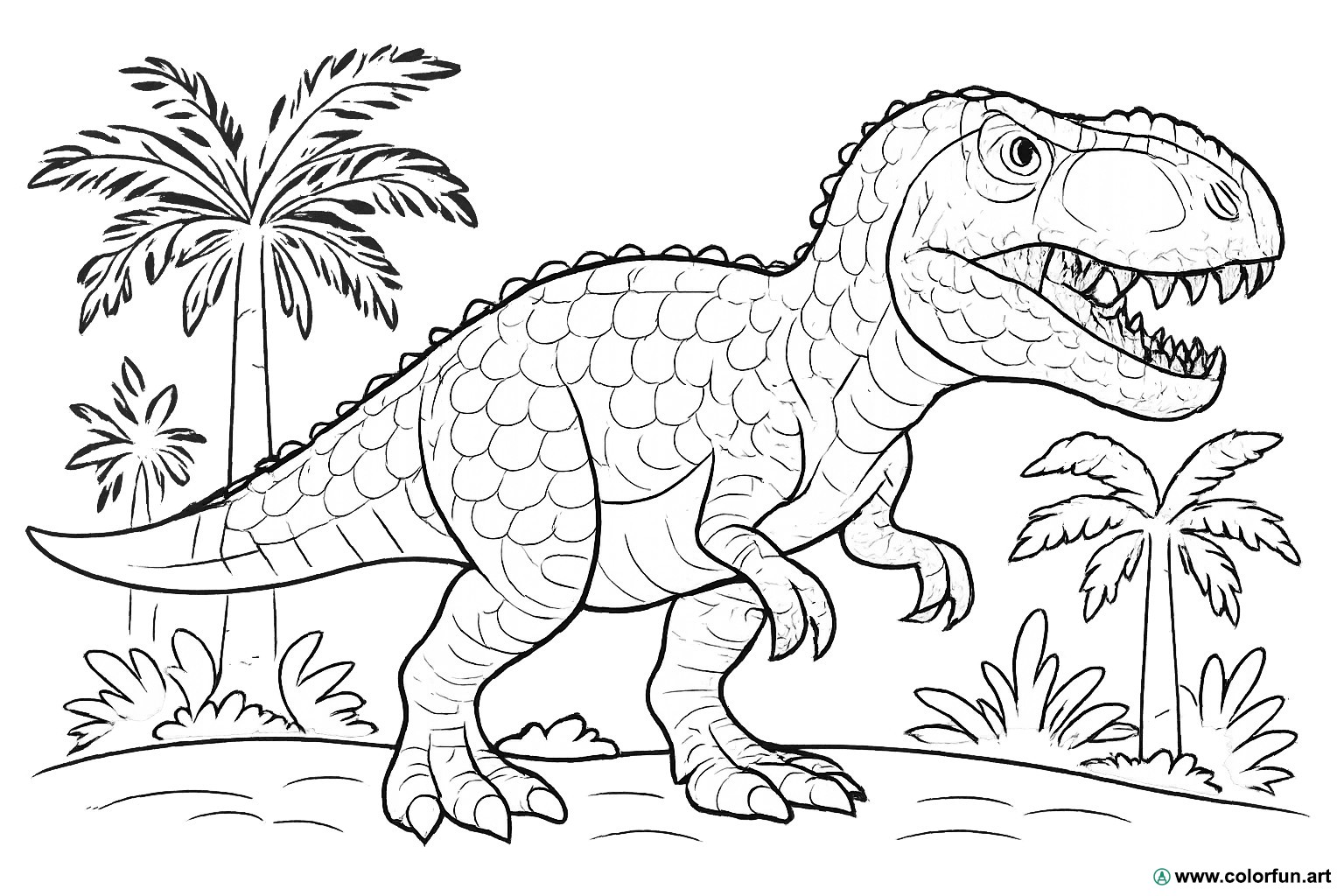 kleurplaat realistische gigantosaurus