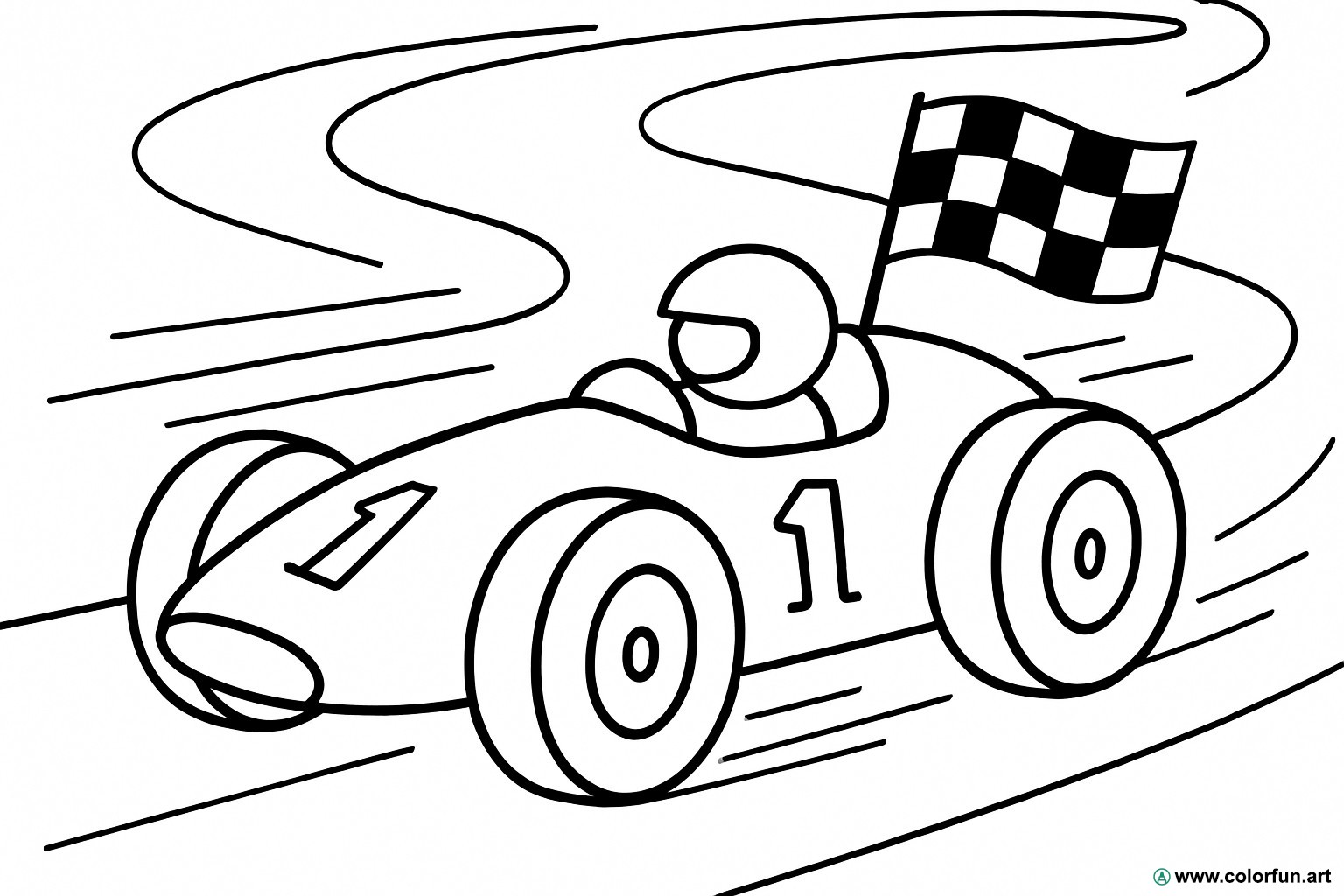 kleurplaat vintage raceauto