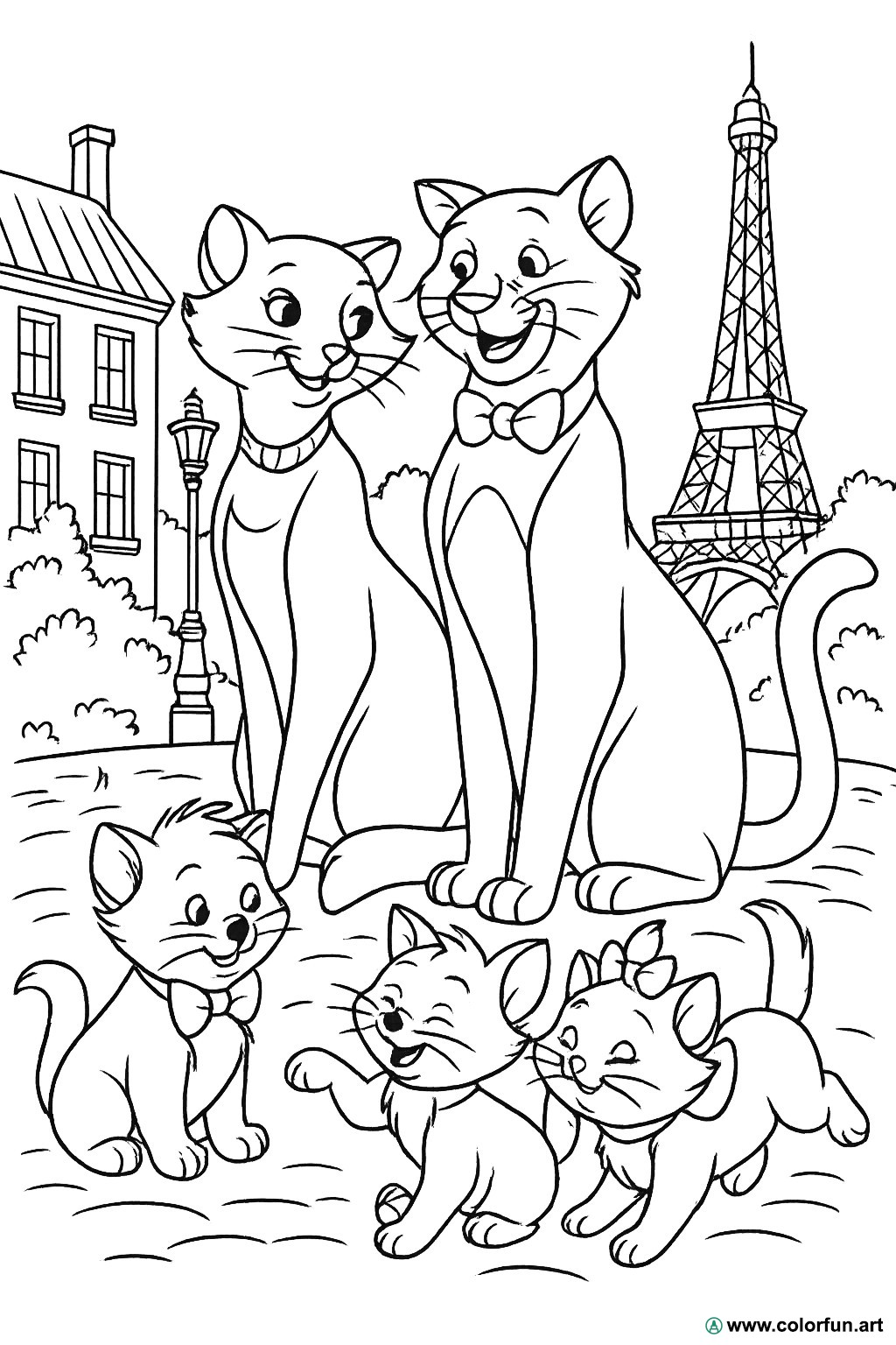 kleurplaat de aristokatten disney vintage