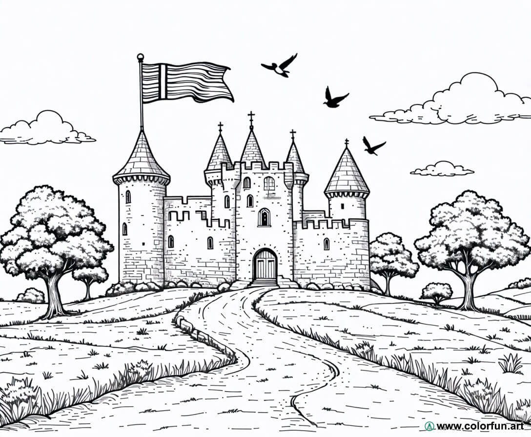 kleurplaat Bretagne historische kastelen