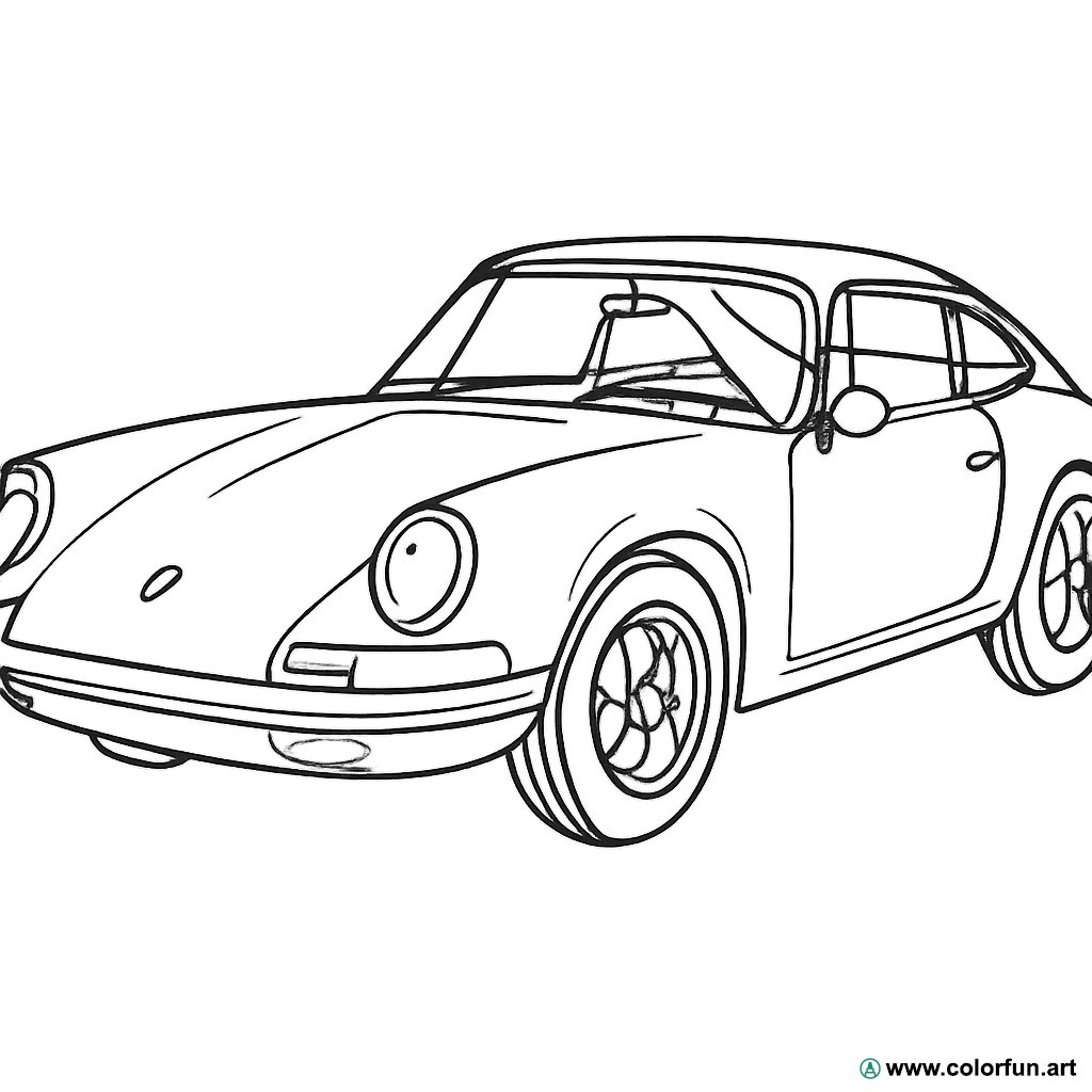 kleurplaat vintage sportauto