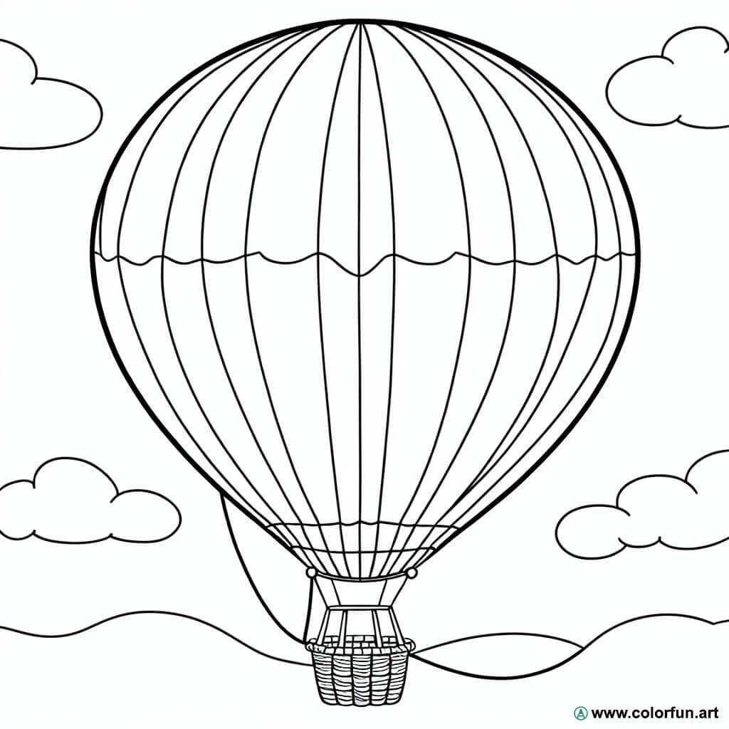 kleurplaat vintage luchtballon