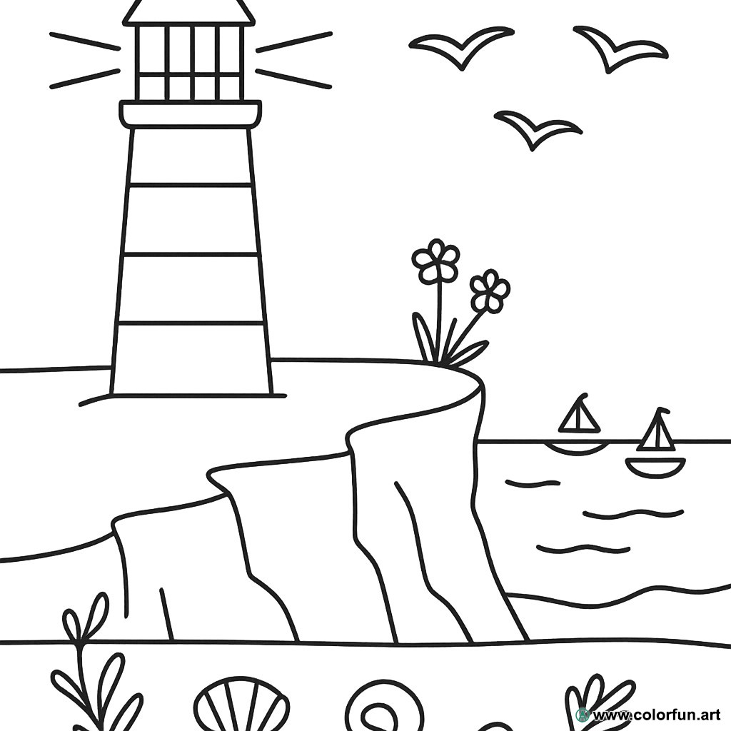 kleurplaat bretagne zee