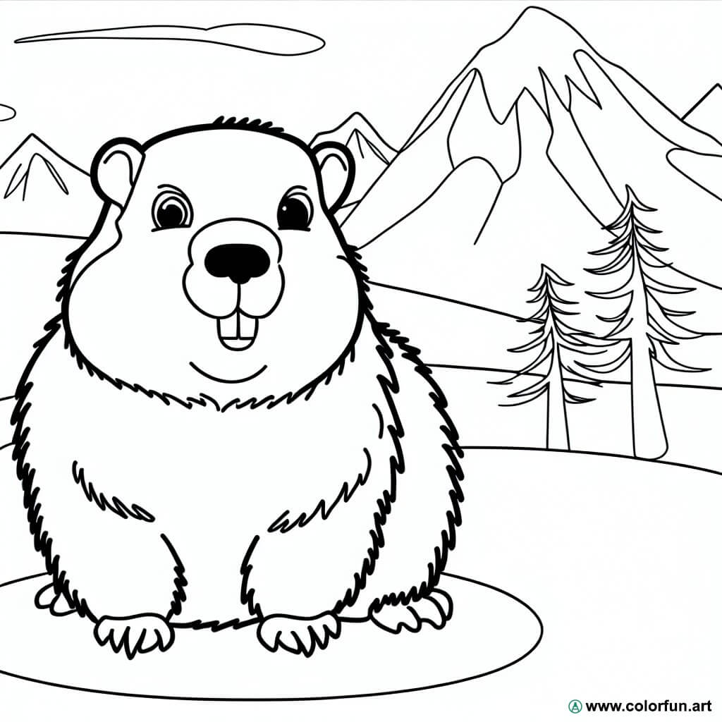 kleurplaat bergmarmot