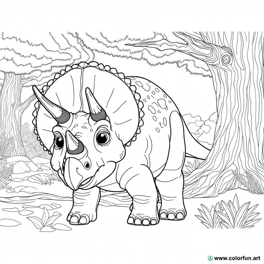 kleurplaat triceratops realistisch