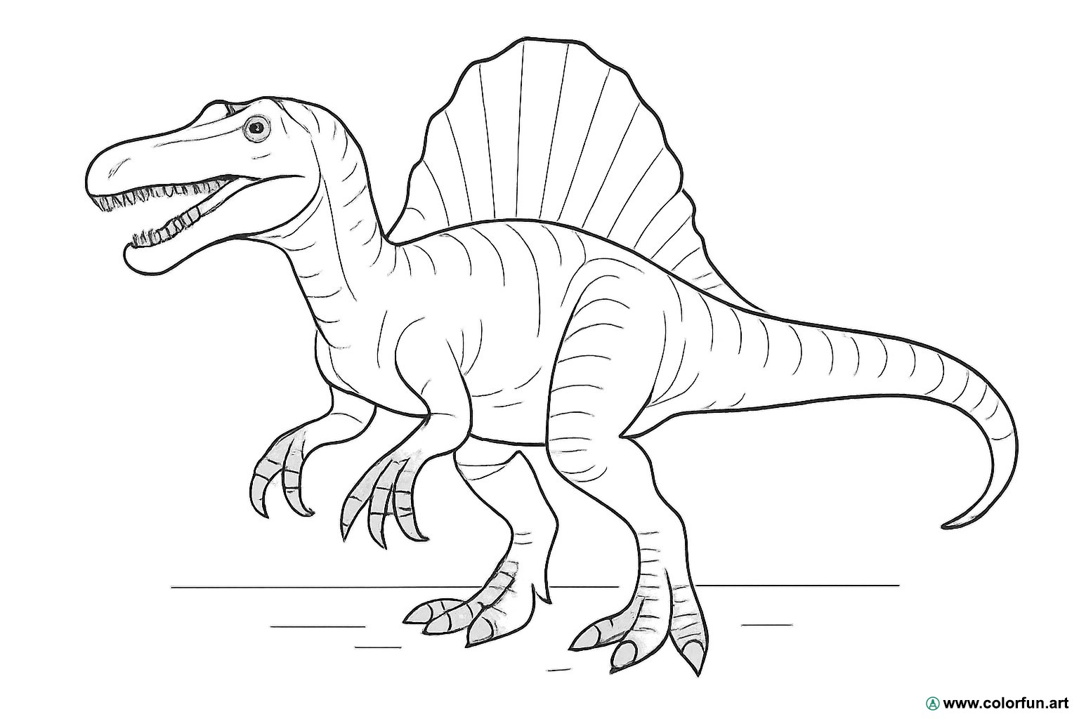 kleurplaat realistische spinosaurus