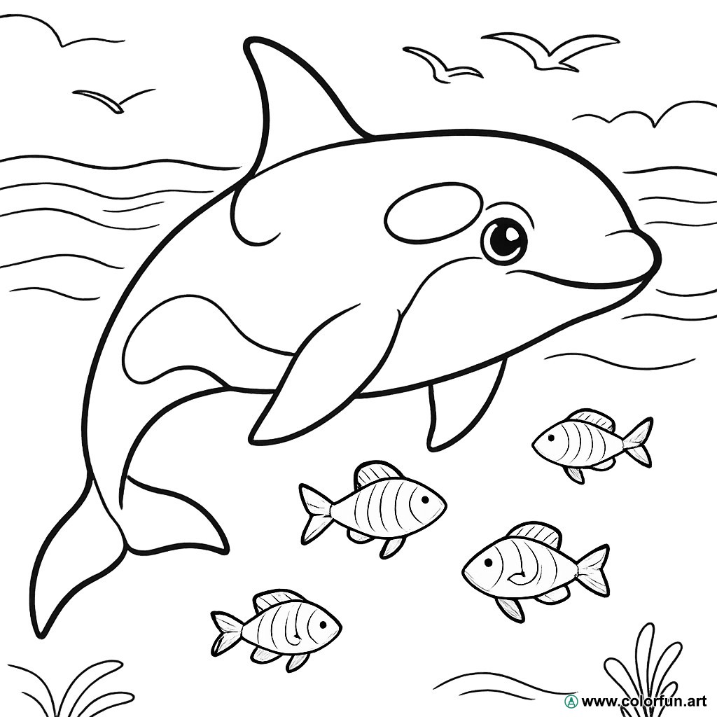 kleurplaat realistische orka